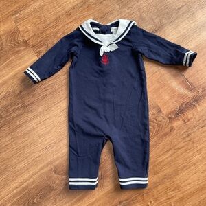 Ralph Lauren Sailor Nautical Onesie 6M Months Costume Baby Pima Cotton Snaps